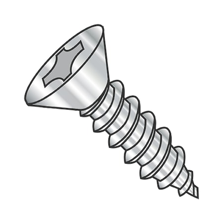 Usa Industrials Self-Drilling Screw, #12-14 x 1", Plain 18-8 Stainless Steel Flat Head Phillips Drive BULK-SCRW-13589